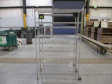 Lot Of (2) 4' x 18" Metal Rolling Racks