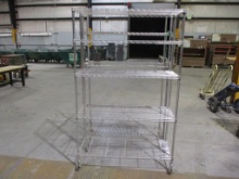 Lot Of (2) 4' x 18" Metal Rolling Racks