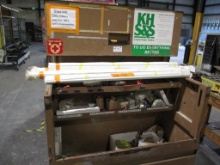 Lot Of Job Site Tool Box W/Casters& Contents,