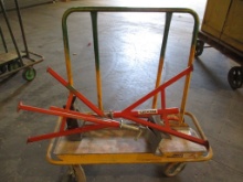 Rolling Lumber Cart & (2) Ridgid Pipe Holders