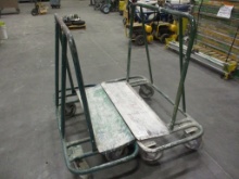 Lot Of (2) 4-Wheel HD Material Warehouse Carts
