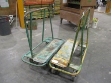 Lot Of (2) 4-Wheel HD Material Warehouse Carts