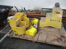 Lot Of (3) Rubbermaid Mop Buckets W/Wringers,