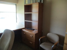 Lot Of Office Chairs & Oak Hutch,