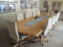 Lot Of Large Conference Table, (10) Swivel Chairs,