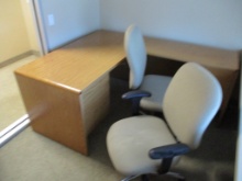 Lot Of Office Desk, (2) Chairs, Filing Cabinet,