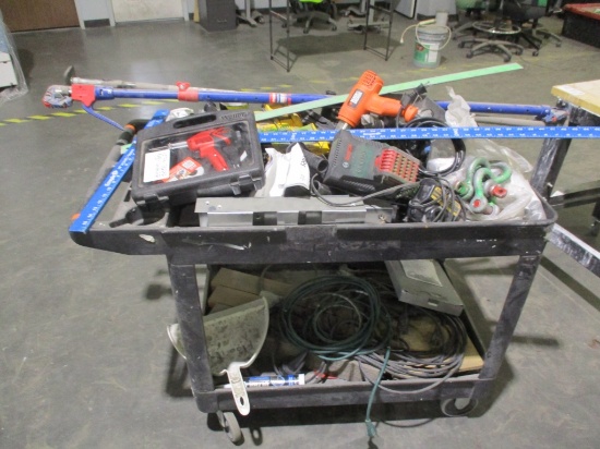 Lot Of Rolling Cart W/Misc Items,