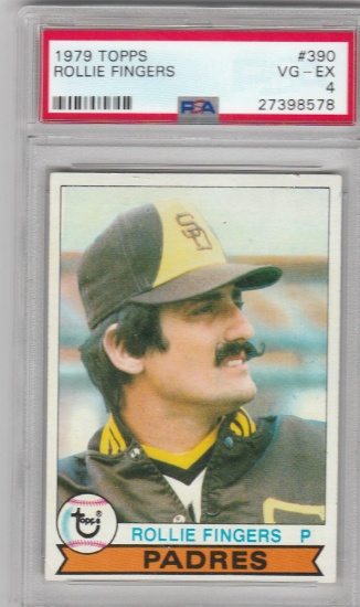 ROLLIE FINGERS 1979 TOPPS CARD #390 / GRADED