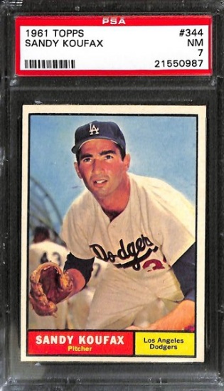 SANDY KOUFAX 1961 TOPPS CARD #344 / GRADED