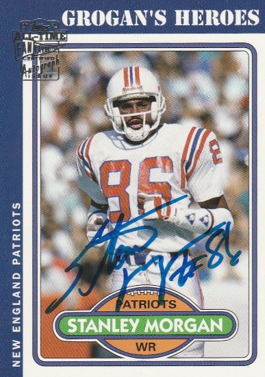 STANLEY MORGAN 2004 TOPPS ALL-TIME FAN FAVORITES GROGAN'S HEROES AUTOGRAPH CARD