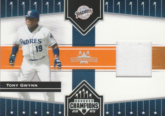 TONY GWYNN 2005 DONRUSS CHAMPIONS JERSEY CARD