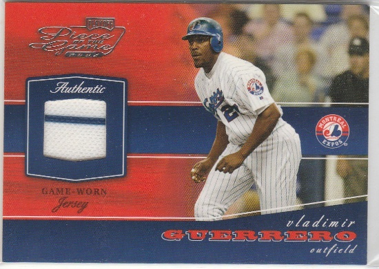 VLADIMIR GUERRERO 2002 PLAYOF PIECE OF THE GAME JERSEY CARD