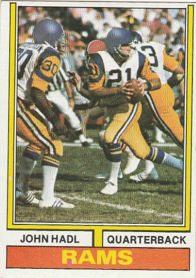 JOHN HADL 1974 TOPPS CARD #50