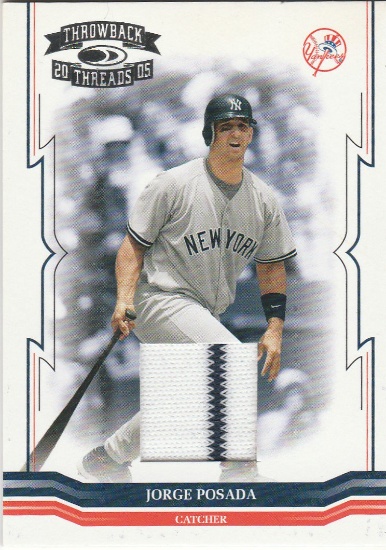 JORGE POSADA 2005 THROWBACK THREADS JERSEY CARD