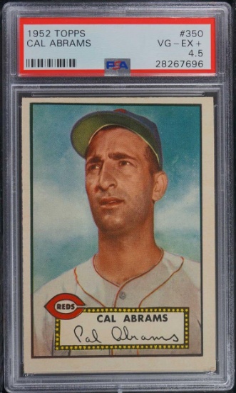 CAL ABRAMS 1952 TOPPS CARD #350 HIGH NUMBER / GRADED