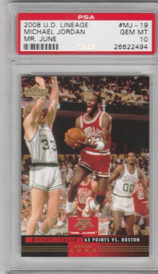 MICHAEL JORDAN 2008 UPPER DECK LINEAGE MR. JUNE CARD #MJ-19 / GRADED