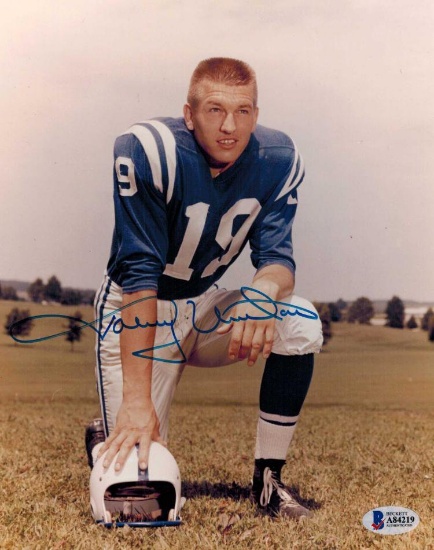 JOHNNY UNITAS AUTOGRAPHED 8X10 WITH COA