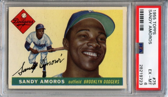 SANDY AMOROS 1955 TOPPS CARD #75 / GRADED