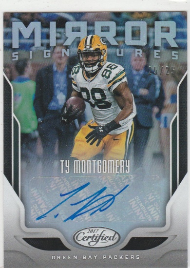 TY MONTGOMERY 2017 PANINI CERTIFIED MIRROR SIGNATURE AUTOGRAPH CARD