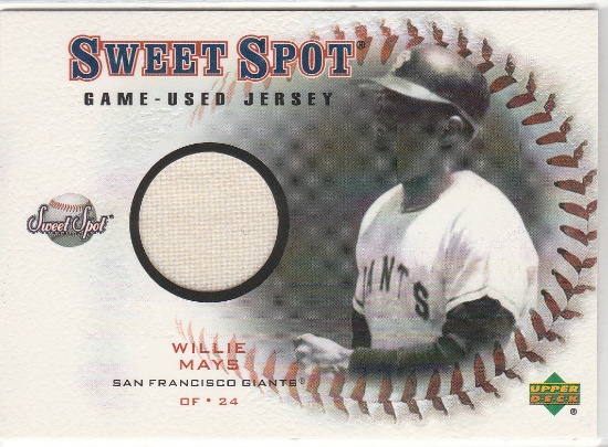 WILLIE MAYS 2001 UD SWEET SPOT JERSEY CARD