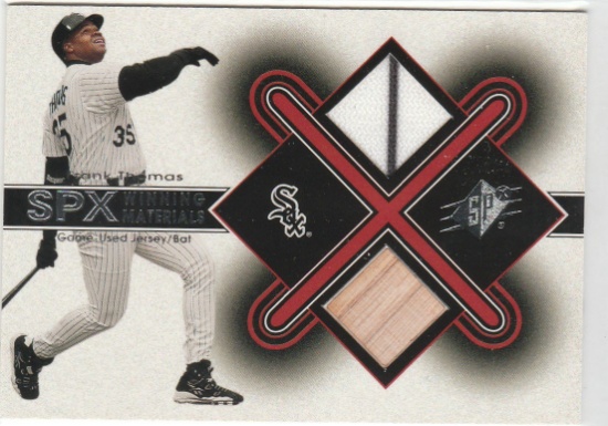 FRANK THOMAS 2001 SPX DUAL GAME USED BAT-JERSEY CARD