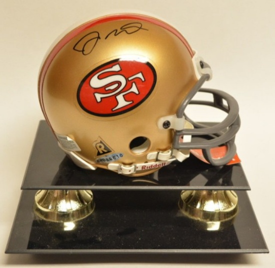 JOE MONTANA UDA CERTIFIED AUTOGRAPH MINI HELMET