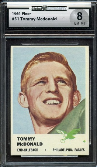 TOMMY MCDONALD 1961 FLEER CARD #51 / GRADED