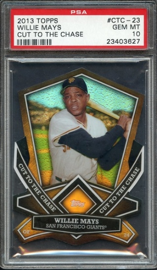 WILLIE MAYS 2013 TOPPS CUT TO THE CHASE DIE CUT INSERT #23 / GRADED