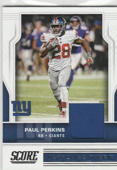 PAUL PERKINS 2017 SCORE FRANCHISE FABRIC JERSEY CARD
