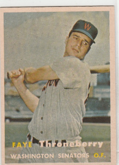 FAYE THRONEBERRY 1957 TOPPS CARD #356