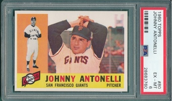 JOHNNY ANTONELLI 1960 TOPPS CARD #80 / GRADED