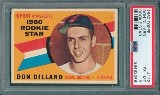 DON DILLARD 1960 TOPPS ROOKIE CARD #122 / GRADED