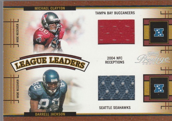 MICHAEL CLAYTON / DARRELL JACKSON 2005 PRESTIGE DUAL JERSEY CARD
