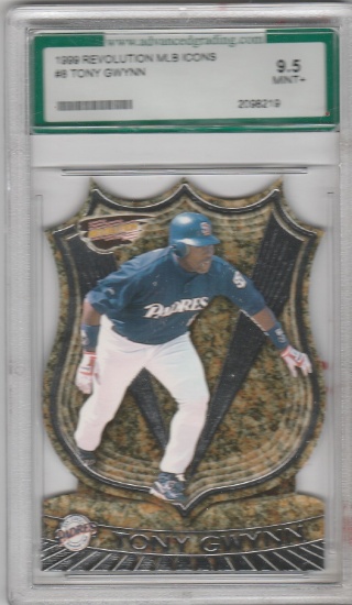 TONY GWYNN 1999 PACIFIC REVOLUTION DIE CUT MLB ICONS INSERT #8 / GRADED