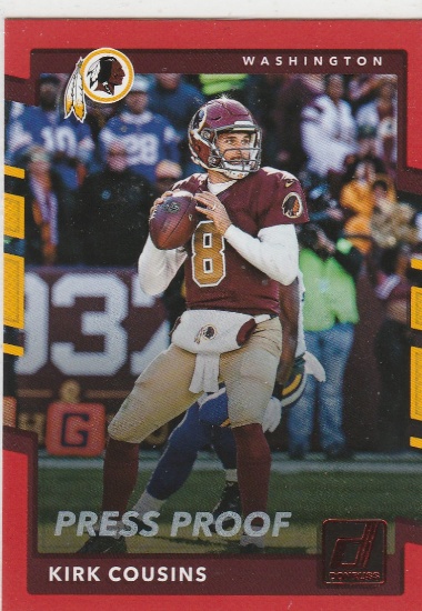 KIRK COUSINS 2017 DONRUSS PRESS PROOF PARALLEL CARD #288
