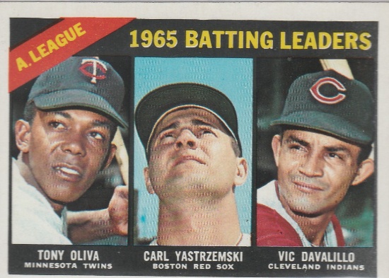 1966 TOPPS CARD #216 BATTING LEADERS