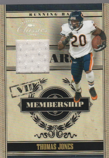 THOMAS JONES 2006 DONRUSS CLASSICS MEMBERSHIP JERSEY CARD