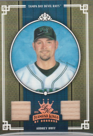 AUBREY HUFF 2005 DIAMOND KINGS DUAL BAT CARD