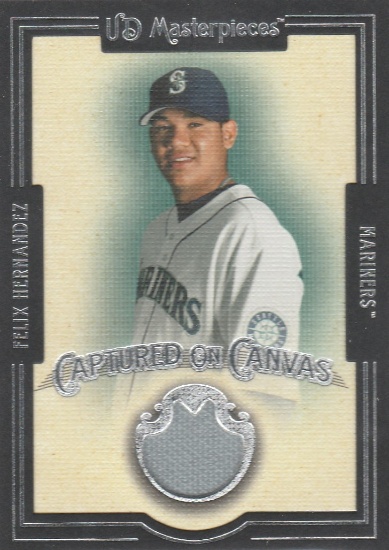 FELIX HERNANDEZ 2007 UD MASTERPIECES CAPTURED ON CANVAS JERSDEY CARD