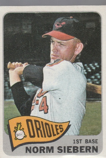 NORM SIEBERN 1965 TOPPS CARD #455 / HIGH NUMBER