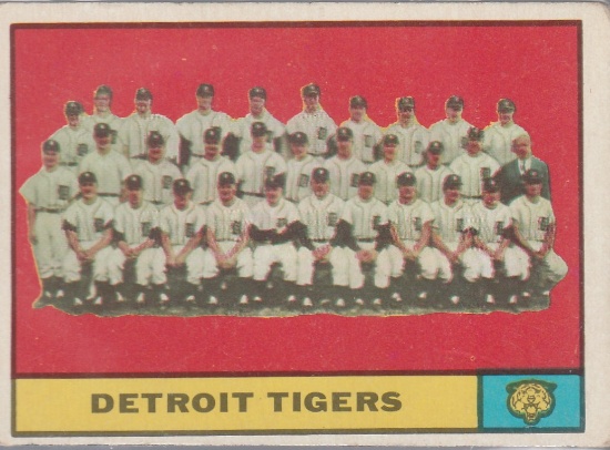DETROIT TIGERS 1961 TOPPS TEAM CARD #51