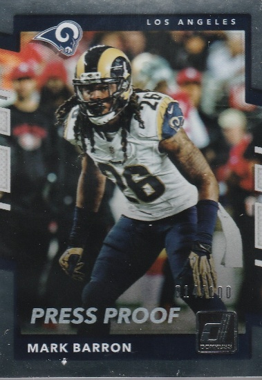 MARK BARRON 2017 DONRUSS SILVER PRESS PROOF CARD #257