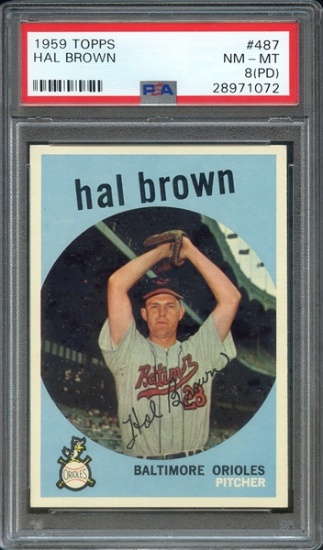 HAL BROWN 1959 TOPPS CARD #487 / GRADED