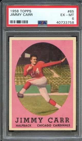 JIMMY CARR 1958 TOPPS CARD #65 / GRADED
