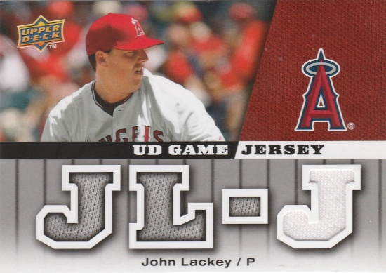 JOHN LACKEY 2009 UPPER DECK JERSEY CARD