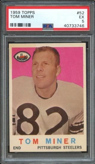 TOM MINER 1959 TOPPS CARD 352 / GRADED