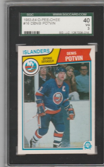 DENIS POTVIN 1983/84 O-PEE-CHEE CARD #16 / GRADED