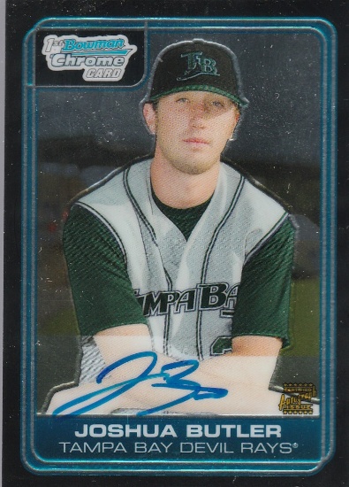 JOSHUA BUTLER 2006 BOWMAN CHROME AUTOGRAPH 1ST CARD