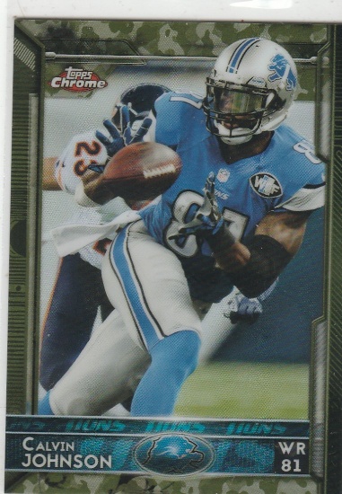 CALVIN JOHNSON 2015 TOPPS CHROME REFRACTOR CARD #5