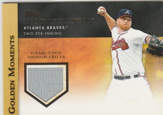 TOMMY HANSON 2012 TOPPS GOLDEN MOMENTS JERSEY CARD